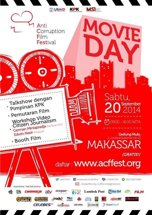 Join Us! Anti Corruption Film Festival "ACFFest" akan ada #MovieDay FREE!!info lebih lanjut follow akun <a href="/rumahidemks/">rumah ide makassar</a>