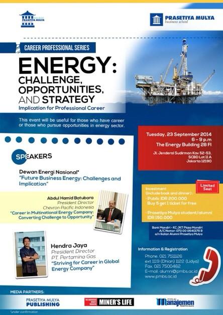 SBprasmul's tweet photo. Career Professional Series "Energy: Challenge, Opportunities, &amp; Strategy" | 23 Sept | 7511126 ext 1122 http://t.co/IrN4ikgSqQ