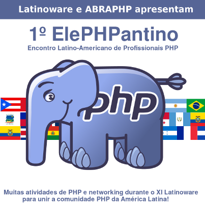ABRAPHP_Oficial's tweet photo. Invitamos todos nuestros hermanos y hermanas a unirse a nosotros en @latinoware #ElePHPantino http://t.co/njxGY7Df28 http://t.co/WRz6sIf3Li
