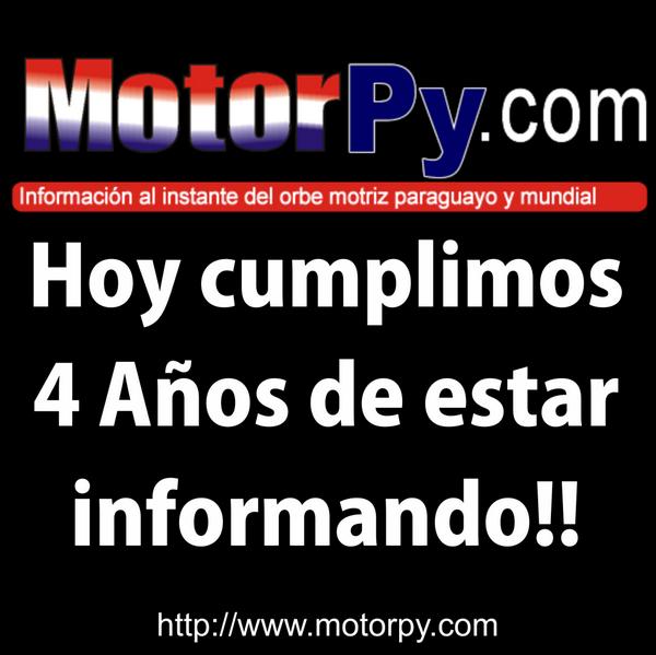 motorpy's tweet image. Hoy cumplimos 4 Años de estar informando!!.. #Motorpy #Aniversario