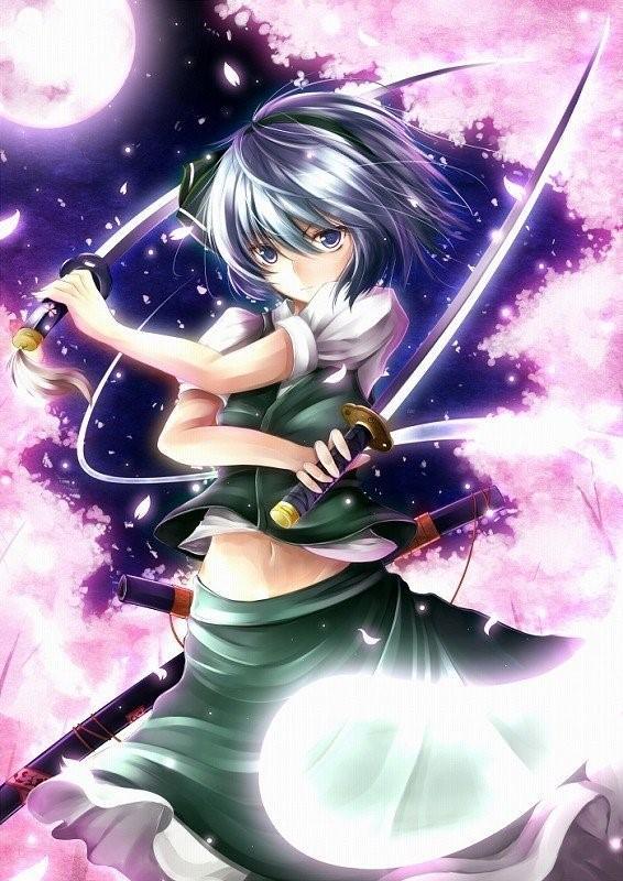 東方projectキャラクターbot 魂魄妖夢 従者らしく生真面目な性格 だが徐々に天然キャラ成分が増している 半人半霊のくせしてオバケなどの怖いものが大の苦手 可愛い 彼女は並の人間では扱えない楼観剣と魂魄家しか扱えない白楼剣を扱う二刀使いである