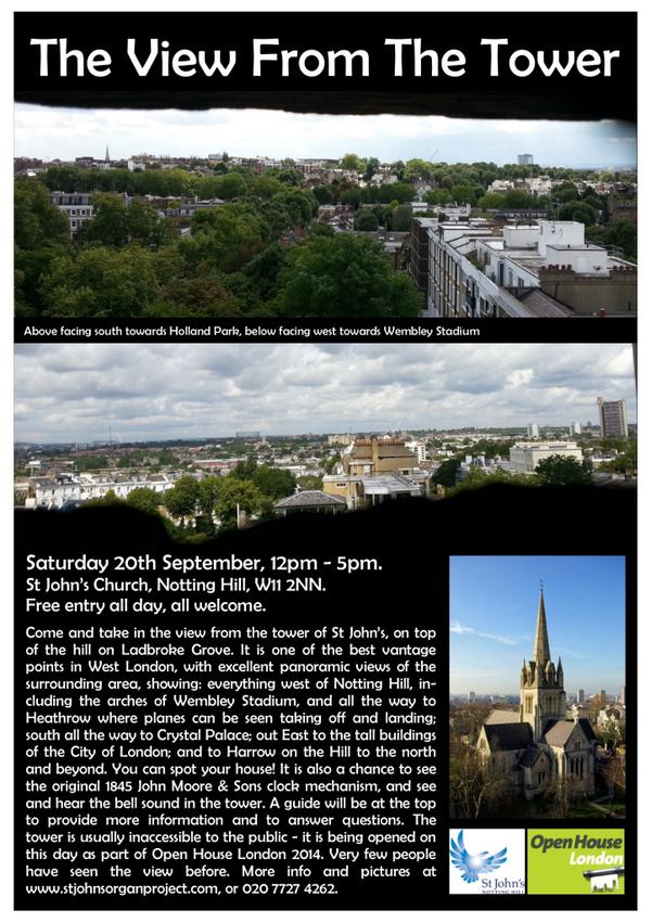 St John Notting Hill (@stjohnnotthill) on Twitter photo <a href="/notthillgate/">Notting Hill Gate</a> This Sat, climb the church tower here and view all of Notting Hill and beyond stjohnsorganproject.com/open-house-lon… … <a href="/notthillgate/">Notting Hill Gate</a> This Sat, climb the church tower here and view all of Notting Hill and beyond stjohnsorganproject.com/open-house-lon… …
