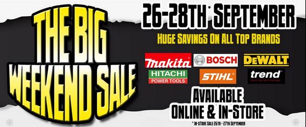 CNSPowertools's tweet image. Coming up is our weekend sale, where you'll find great deals throughout our product range. Be sure to have a look!