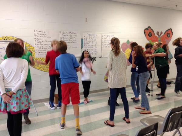 @lineburgm @DMMSPrincipal DMMS students using music and movement while solving math problems.