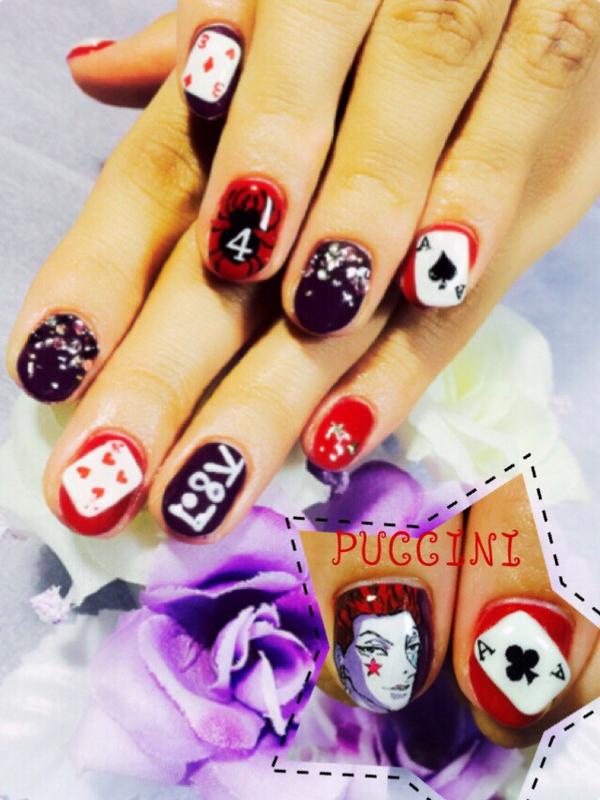 Nail Salon Puccini Hunter Hunterヒソカ痛ネイル トランプはエンボスでしてます O O 痛 ネイル Http T Co Iecbt6hddv