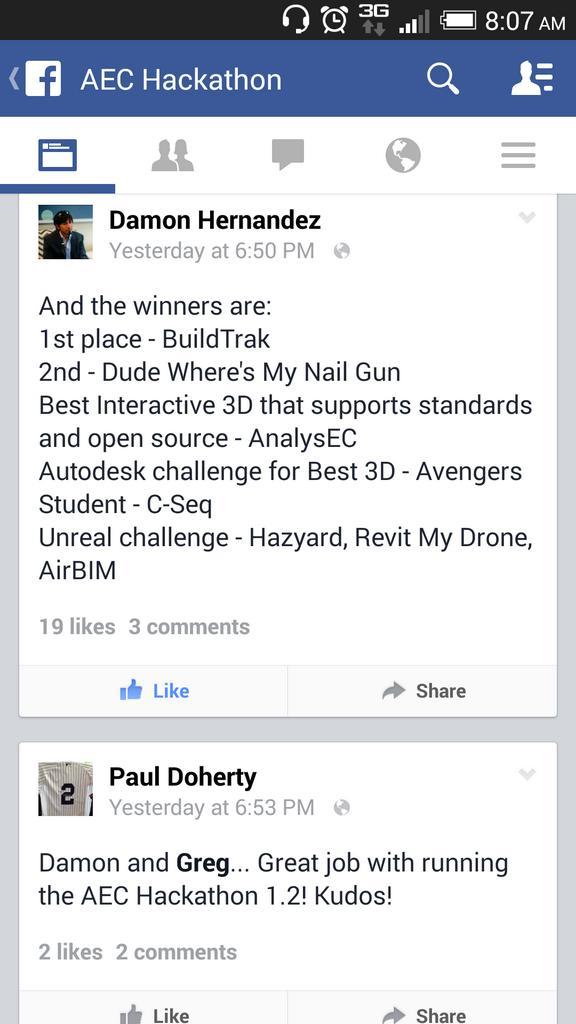 Congratulations and Thank You to all the Winners and participants of the #AECHackathon 1.2
#VRHackathon #Hackathon