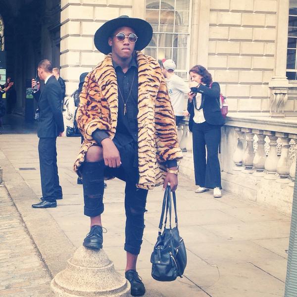 LFWAK's tweet photo. More animal-inspired #streetstyle at #LFW #AmexStyle #Londonfashionweek http://t.co/TOPa9CDj7D