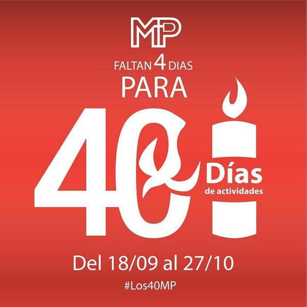 movperegrino's tweet photo. Peregrinos ¡Ya comienza la cuenta regresiva!
El 18 de septiembre empiezan los #40DiasDeActividades#Los40Mp http://t.co/UNdYewUpnC