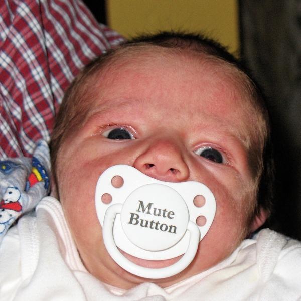 OTTYCB's tweet photo. Mute Button Pacifier: http://t.co/L7MtpJsEnQ #funny #humor #babiy #infant #newborn #crying http://t.co/t73Q7epVVj