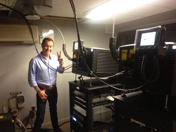 BBCClick's tweet image. MT @dannsimmons: Christie shows off worlds first 2-projector laser system. Claims to make 3D film as bright as 2D.