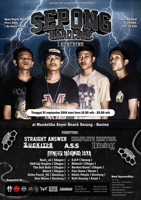 HeadRock_HC's tweet photo. Seemoga Sukses "@seponghardcore: Launching Album @seponghardcore | 21Sep @ Mandalika Anyer Beach Serang #Banten  http://t.co/5JxyilAmUQ"