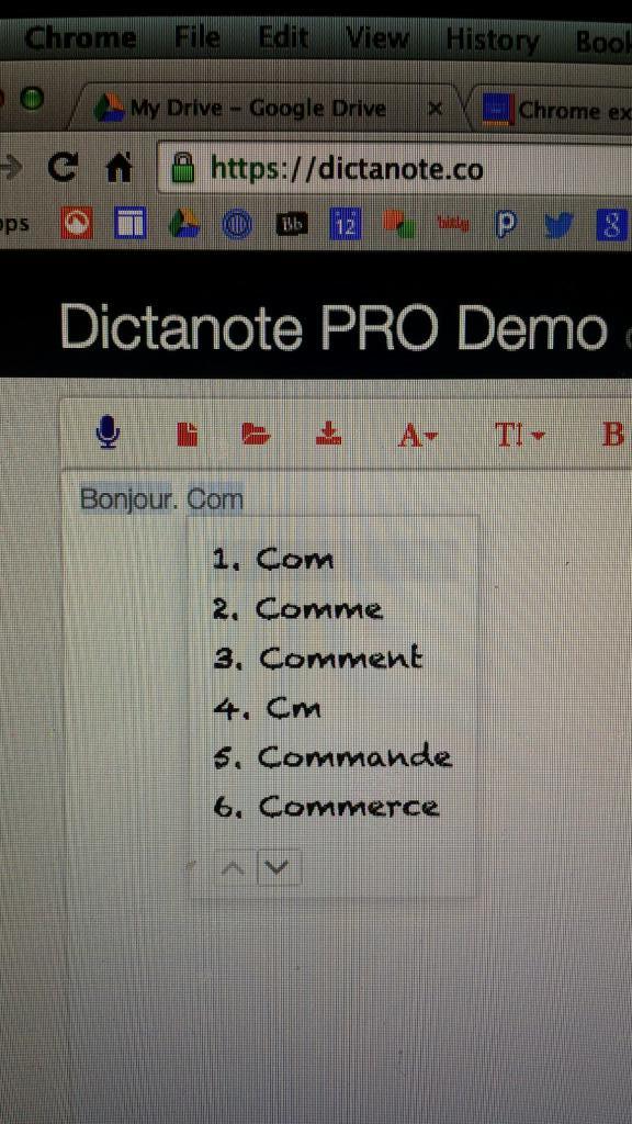 oksarge's tweet image. French word prediction in Chrome? Combine #googleinputtools in French + #dictanote app as a textbox for your writing.