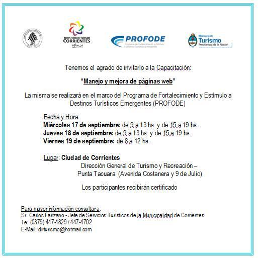 miguecabrera's tweet image. Curso "Manejo y mejora de páginas web", del 17/18/19 de Sep.  #Corrientes #Profode #ProfodeIbera Cupos limitados