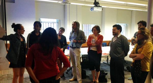 Multimedia Warren Center Fellows discuss a 2-D collaborative visualization of narrative, story, and archive #dh