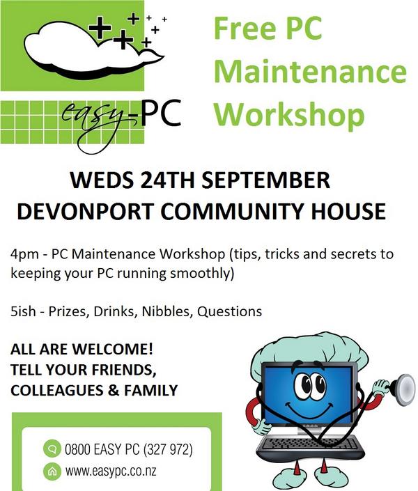 TheInfamousHOSS's tweet photo. Free PC Maintenance Workshop on Sept 24th in Devonport!
https://t.co/Q3FWcqiRlL http://t.co/25bweqvwgJ