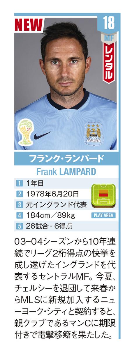 ট ইট র Soccer King 雑誌 選手名鑑 発売中 より 注目の新加入選手をselect フランク ランパード チェルシー退団後 Mlsのニューヨーク シティと契約し その親クラブ マンcに半年レンタルで加入 Http T Co Yetcu3qiap Http T Co N6apubgxrg
