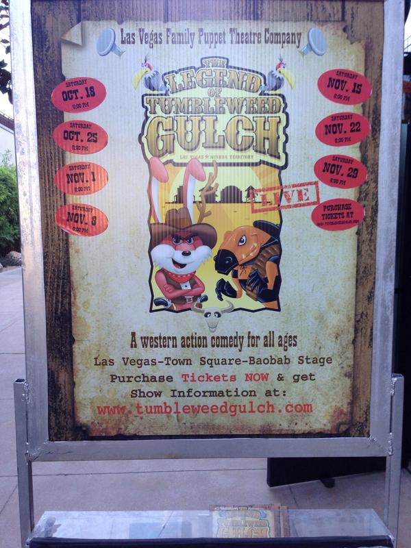 The Legend of Tumbleweed Gulch Opens Oct. tumbleweedgulch.com to get your tickets.#tumbleweedgulch #lvfamilypuppet