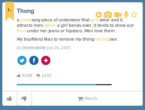 Urban Dictionary on X: @yuraosc Thong: a small sexy piece of