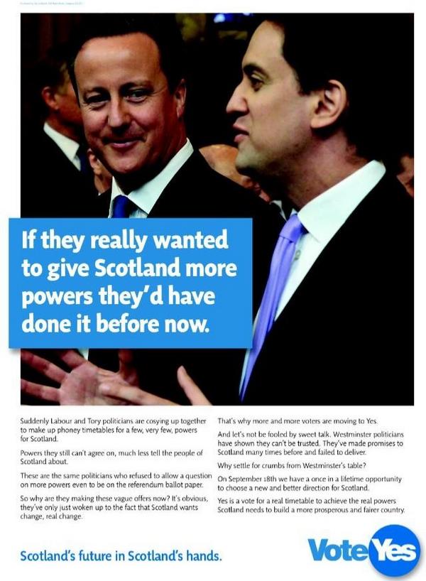 If they really wanted to give Scotland more power they'd have done it by now... #VoteYes in the #IndyRef