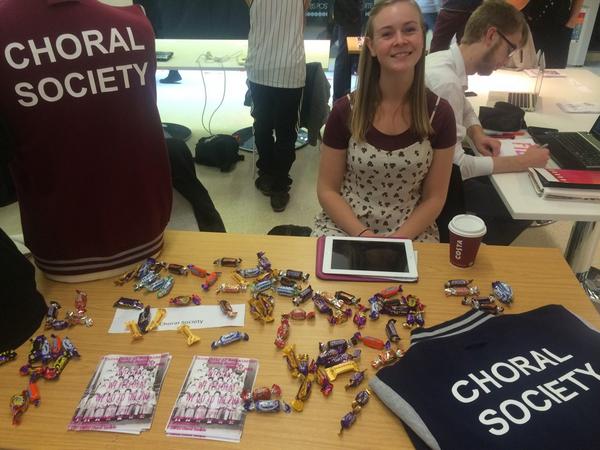 UWSU_Choral's tweet photo. Our Supreme leader @palinadagny is here to give you chocolate and talk about our wonderful society. #UWSUfreshers http://t.co/tzKHvr0IFX