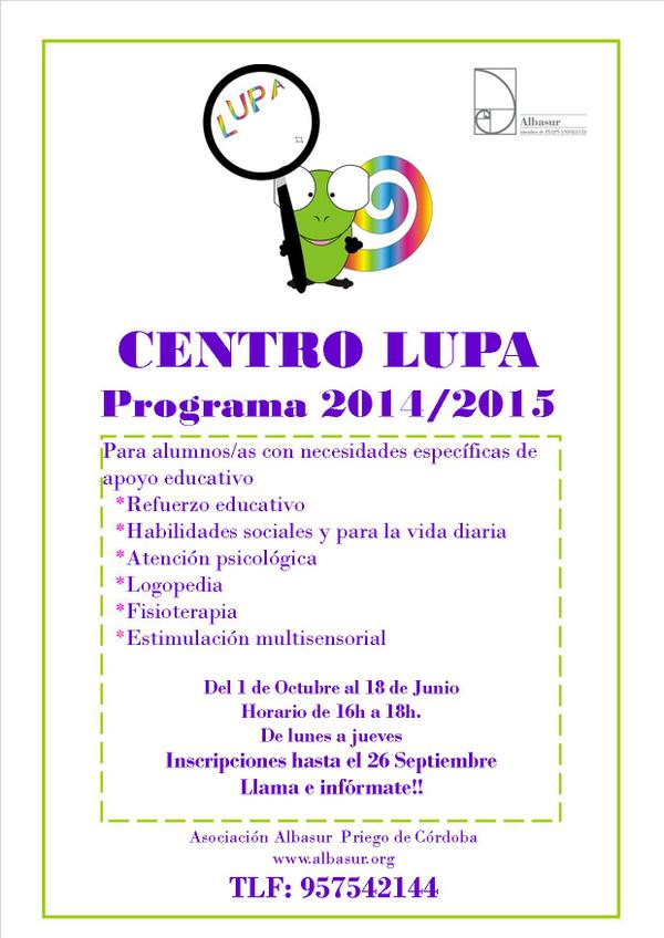 CENTRO LUPA 
Programa 2014-2015