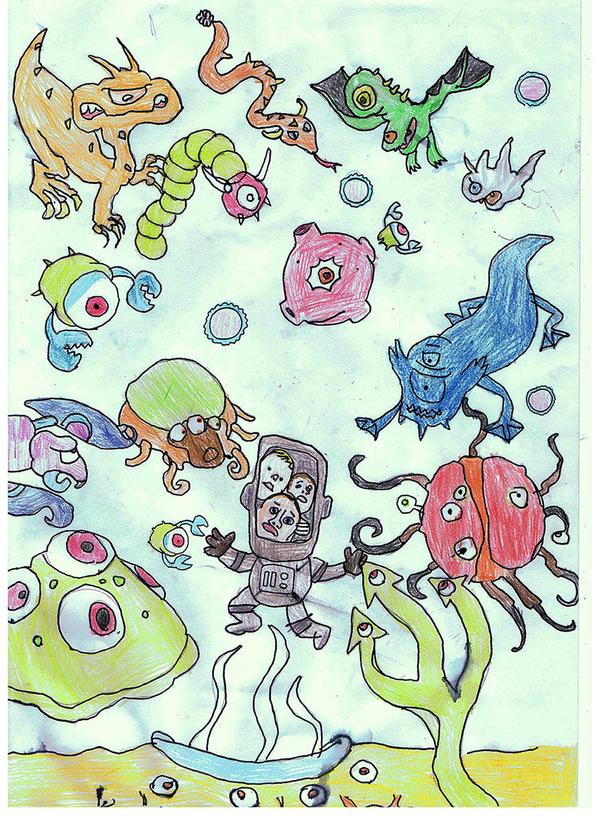 EMammoth's tweet photo. Our just-launched iOS game FACE INVADERS hasn't sold hugely but we got our first fan art today, and it's awesome! http://t.co/b9AHmghLlb