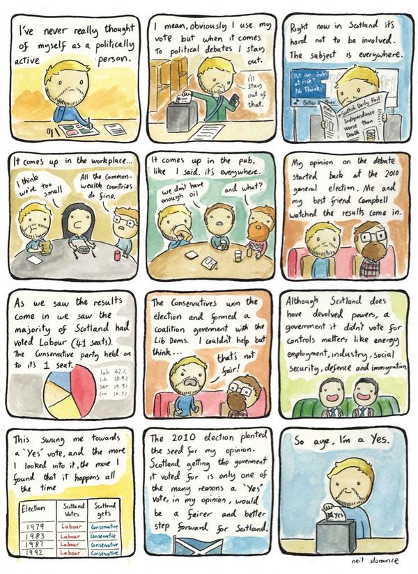 WeAreNational's tweet photo. #IndyRef Comic by Neil Slorance. http://t.co/WuIDsXe0T5