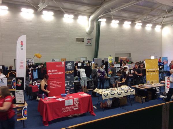 StaffsUnion's tweet photo. Clubs, societies and freebies in the Beaconside Sports Centre #StaffsWelcome http://t.co/yvwYnWtMw8