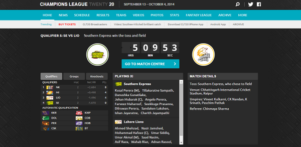 IndianCricNews's tweet photo. @clt20 Dear http://t.co/v9rxI0ayuu  admin,
Home page timer shows wrong timing. please check.
#CLT20 #LIOvsSE #SEvsLIO http://t.co/mg4Kw75ny0