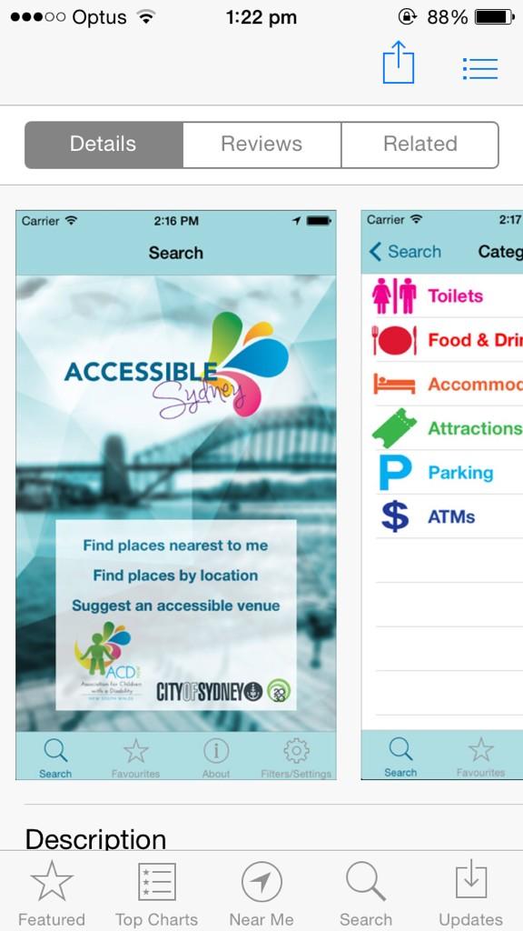 ACDNSW's tweet photo. Have you see our Accessible Sydney app yet? http://t.co/H8trL9aQys