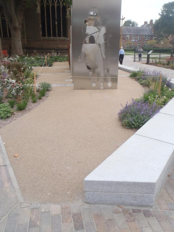 RouteOneInfra's tweet photo. Resin Bound surfacing by @RouteOneHighway at, Leicester Cathedral Gardens. We would love to know what you think. http://t.co/A8LrERv0F6