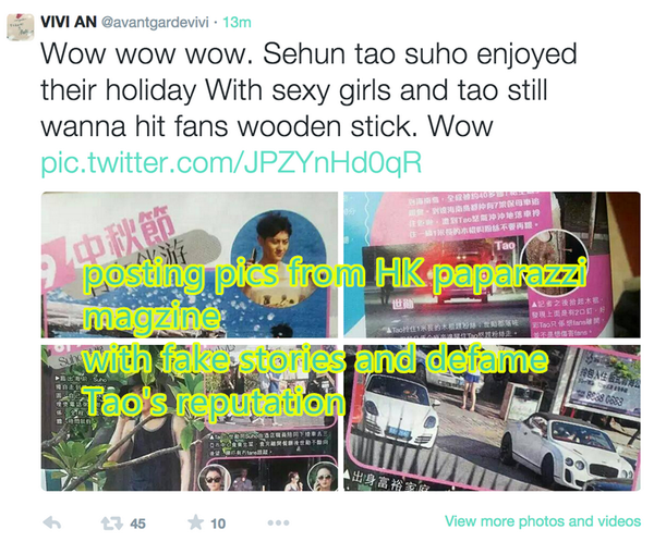 enoughwiththe's tweet photo. #TAO #타오 #黄子韬 #タオ  This lady  is spreading rumors and hates on Tao. No argue or fight,report her anti post together http://t.co/eaGAakhs9V