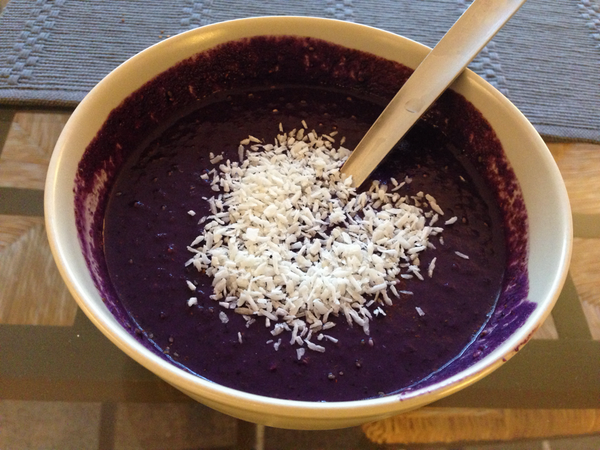 Dagens "frukost" - Teliachiagröt med kokosflingor #telia