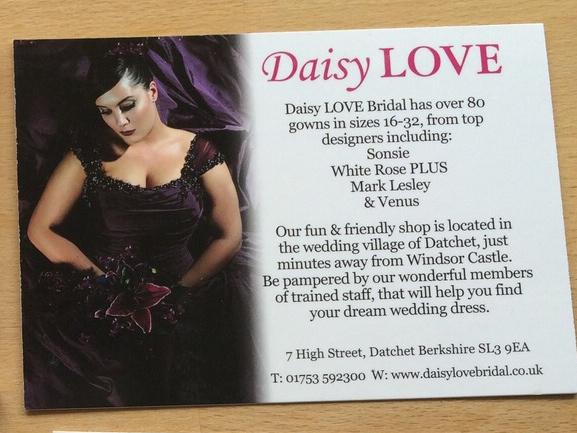 A6 Leaflets designed by us for <a href="/DaisyLoveBridal/">Daisy LOVE</a> - Plus Size Bridal Specialists #PlusSizeBrides daisylovebridal.co.uk