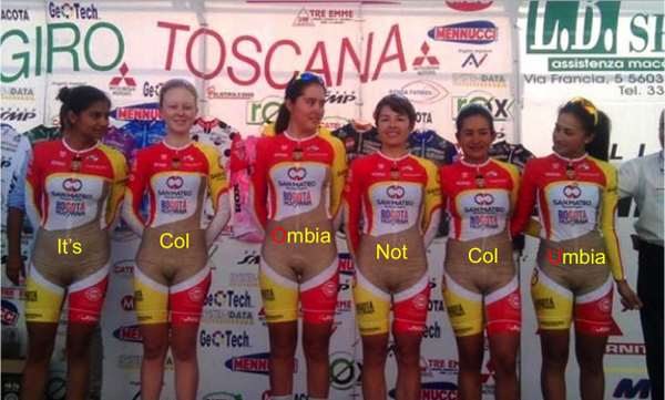 seidner's tweet photo. May all the nonsense this has elicited serve an actual purpose! #colombia not #columbia #cycling #ciclismo http://t.co/Pb3mhOXQNp