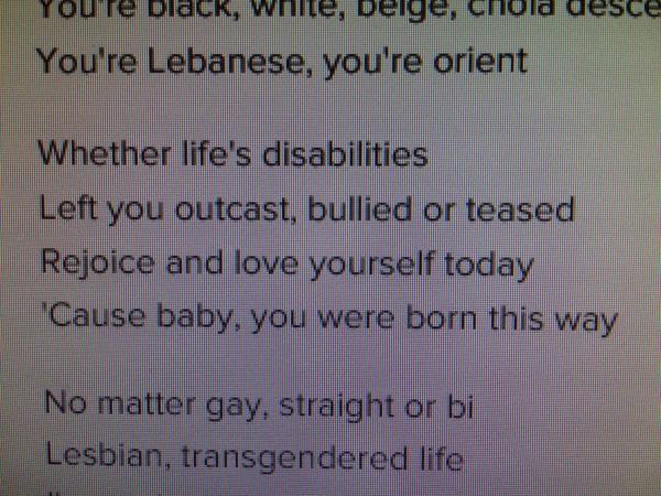 wp0729707's tweet photo. Lovely song by the one and only, Lady GaGa. #youByouMC @slp417 http://t.co/0NlSuqo2jZ