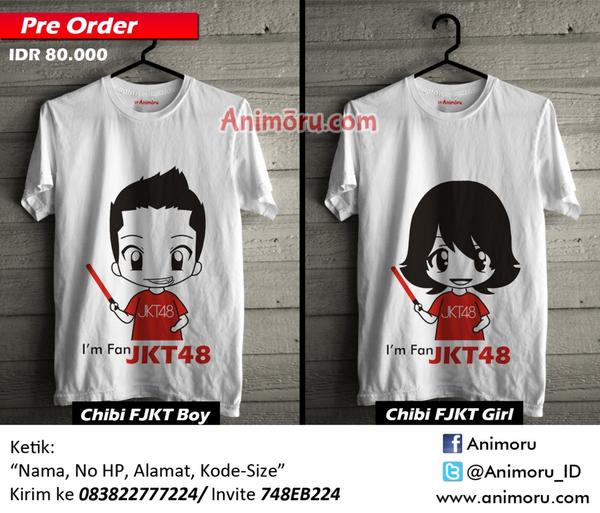 Animoru_ID's tweet image. @FaktaUnikJKT48  Preorder kaos chibi FJKT lucu, yuk dishare 10 pemesan pertama dapet harga 70k aja (exc. ongkir) :D