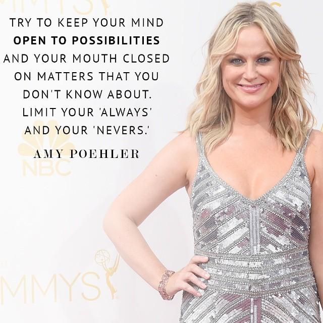 Wise words from a smart, funny, and talented lady. Happy birthday, Amy Poehler! 