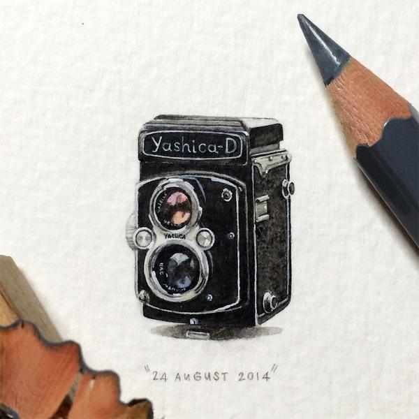 thisiscolossal's tweet image. Postcards for Ants: A 365-Day Miniature Painting Project by Lorraine Loots. SO TINY!  thisiscolossal.com/2014/09/postca…