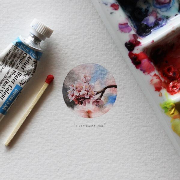 thisiscolossal's tweet image. Postcards for Ants: A 365-Day Miniature Painting Project by Lorraine Loots. SO TINY!  thisiscolossal.com/2014/09/postca…