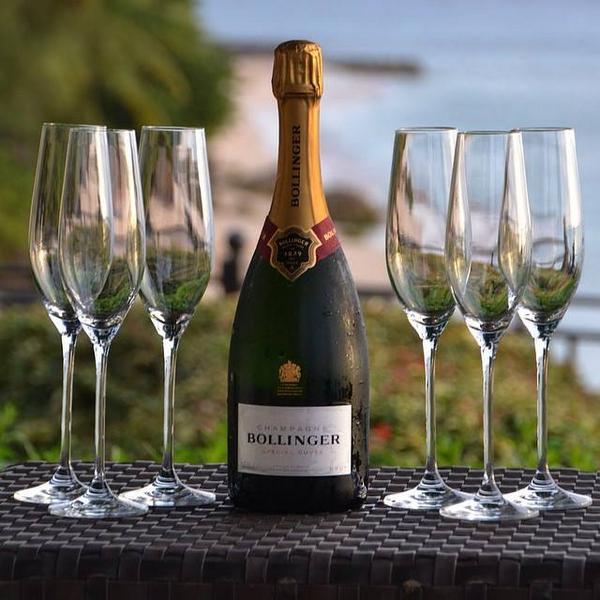 The summer sun shines on, time to enjoy an alfresco glass of Bollinger or two...