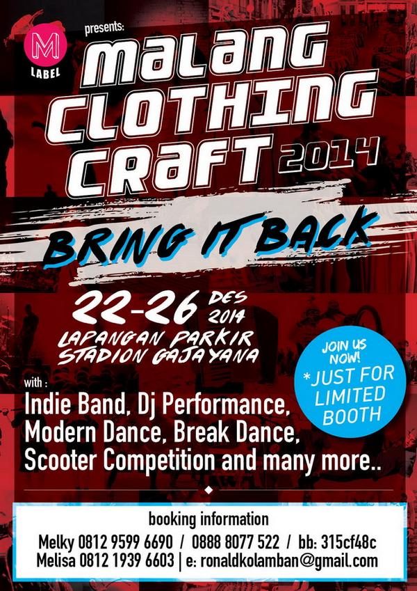 Malang Clothing Craft, 22-26 Des.2014, Lap. Parkir Stadion Gajayana, Cp.081295906690  <a href="/nethertx/">Nether</a> <a href="/DomnitorNvm/">ganti @DomnitorStore</a>