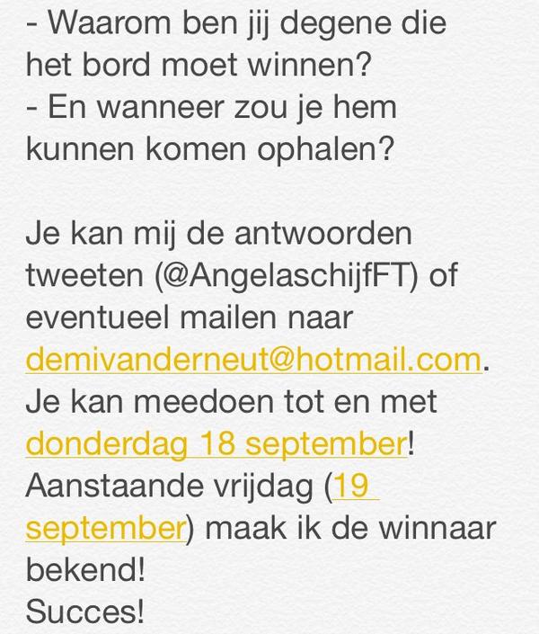 AngelaschijfFT's tweet photo. @Esther_deregt Astu! De laatste was gewoon weer een foto van t bord :) http://t.co/t1so55YXcz