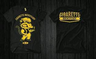 open PO.. kaose "Cigarette Rocksteady" 75k..dp 45k bahan: kaos cotton combed 30s sablon rubber.