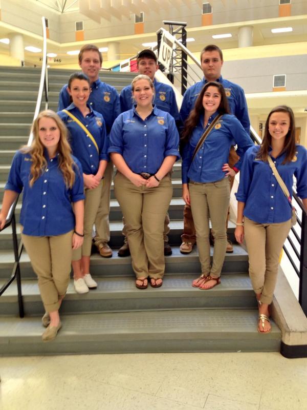 cf_ffa's tweet photo. Just some of the officer team lookin' spiffy in the new officer shirts.  😋💙💛 #FFAsquad http://t.co/ZqYCtdSX8p