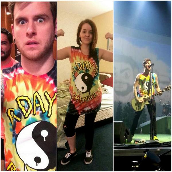 hstabahoe's tweet photo. SCORED @NW44'S SHIRT HE WORE ON STAGE LAST NIGHT👍😙 #VIPstuff #adtr #ParksAndDevastationTour #neilwestfall http://t.co/bPgeFaAaKk