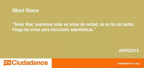 Cs_ElPrat's tweet photo. Las urnas de cartón del referéndum no sirven, las que valen de verdad son las unas elecciones autonómicas. #DGP2014 http://t.co/e4yhNAurLQ