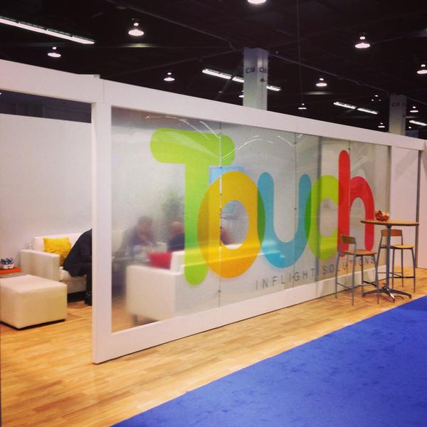 TouchInflight's tweet image. The Touch Inflight Solutions booth at APEX! We're located at booth #926. Come visit us! #APEXEXPO #IFE