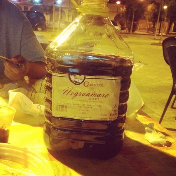 straccetti di manzo &amp; five litres of rough negroamaro. yes puglia yes.
