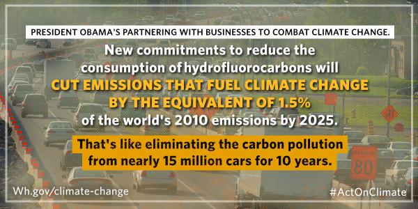 ObamaWhiteHouse's tweet image. Get the latest on how President Obama&apos;s partnering with businesses to #ActOnClimate → go.wh.gov/MyLAab